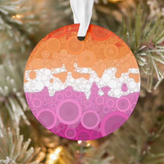 Bubbly Bohemisch Groovy Abstrakt Lesbian Pride Fla Ornament (Baum)