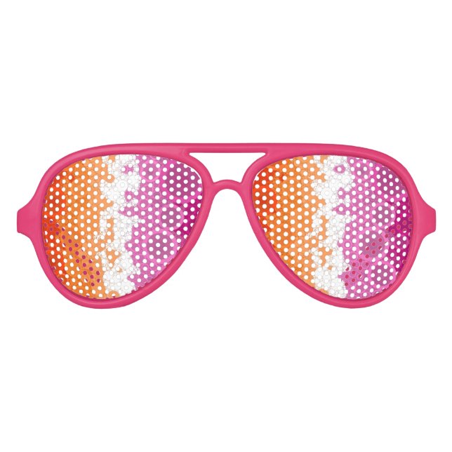 Bubbly Bohemisch Groovy Abstrakt Lesbian Pride Fla Partybrille (Vorderseite)
