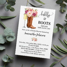 Bubbly & Boost Brautparty Rosa Blume Einladung