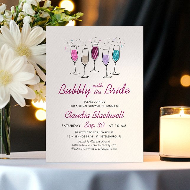 Bubbly Bride Champagne Brautparty Einladung (Von Creator hochgeladen)