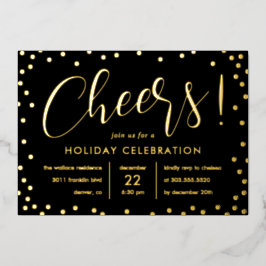 Bubbly Cheer Foil Holiday Party Einladung