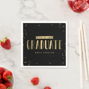 Bubbly Chic Graduation Party Napkins Serviette