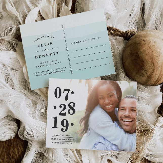 Bubbly Date | FOTO SAVE THE DATE Ankündigungspostkarte (Von Creator hochgeladen)