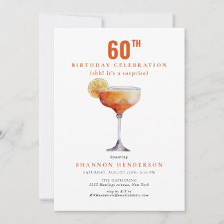Bubbly Drink 60. Geburtstagsparty Einladung