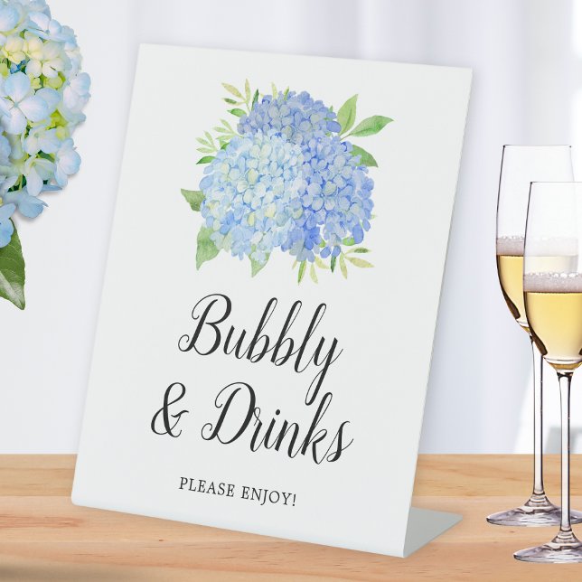 Bubbly & Drinks Brautparty Blue Hydrangea Bar Sockelschild (Von Creator hochgeladen)