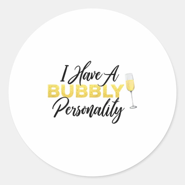 Bubbly Ity _ Champagne_wine Lover Quote  Runder Aufkleber (Vorderseite)