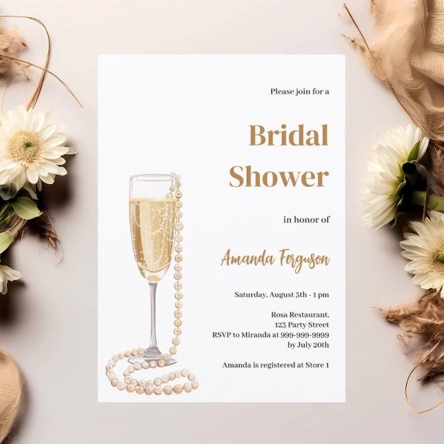 Bubbly Lunch Prosecco Brautparty Einladung (Von Creator hochgeladen)