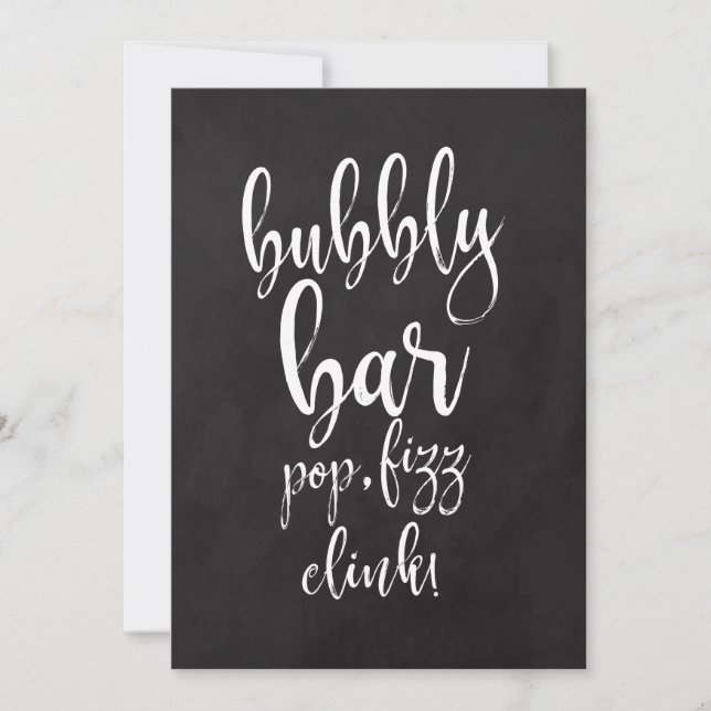 Bubbly Mary Bar Affordable Chalkboard Hochzeitszei (Vorderseite)
