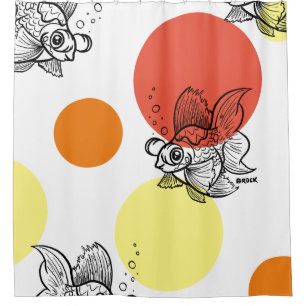 Bubbly Mit Augen Goldfish Duschvorhang