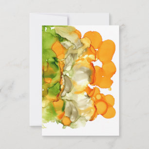 Bubbly Orange Jello Abstrakt Green Ice Creme Dankeskarte