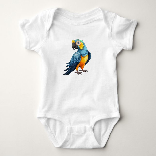Bubbly Parrot Baby Strampler (Vorderseite)