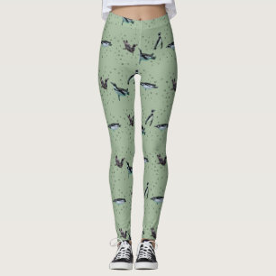 Bubbly Penguins Leggings (Hellgrün)