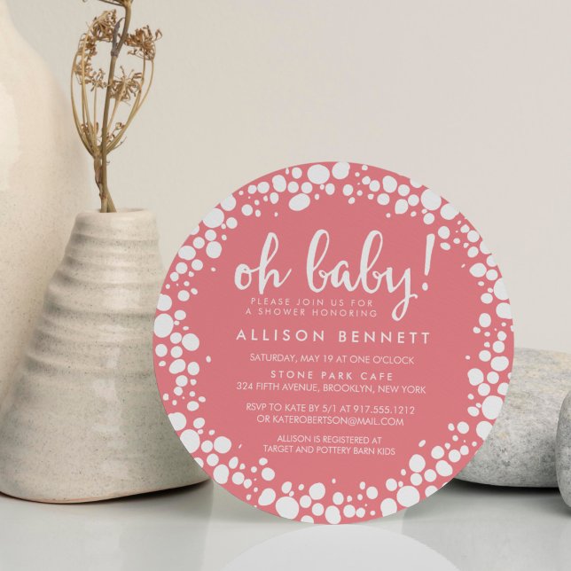 Bubbly Pink | Babydusche Einladung (Von Creator hochgeladen)