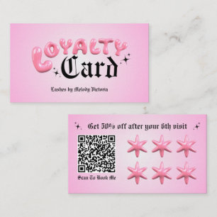 Bubbly Pink Loyalty Business Card Visitenkarte