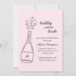 Bubbly Popping Champagne Bottle Bridal Shower Einladung