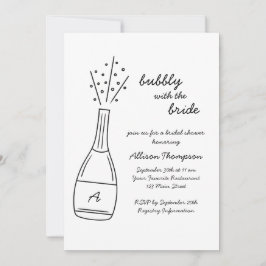 Bubbly Popping Champagne Bottle Bridal Shower Einladung