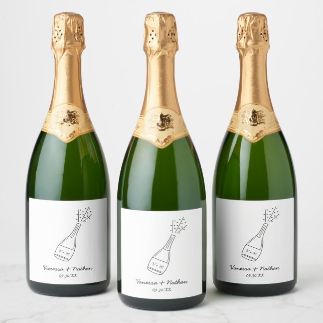 Bubbly Popping Champagner Flasche Whimsical Weddin (Flaschen)