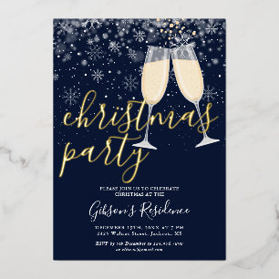 Bubbly Snowflakes Winterweihnachtsfest Party Gold Folien Feiertagskarte