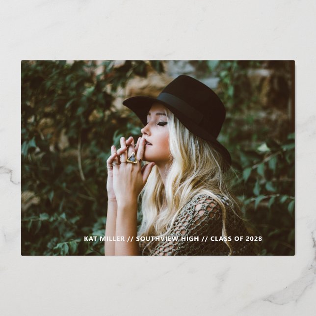 Bubbly Trendy Foil Abschluss Ankündigung (Vorderseite)