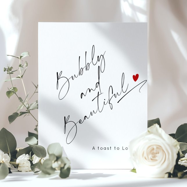 Bubbly und Beautiful Minimalistisch script Bridal Poster (Von Creator hochgeladen)