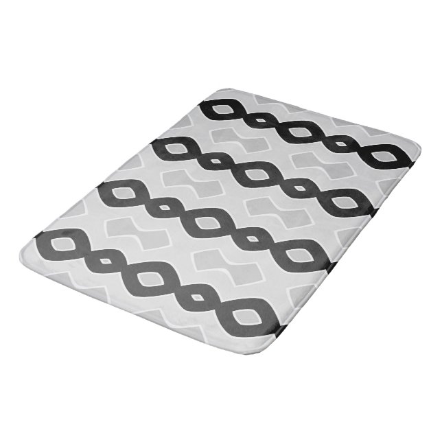 Bubbly Wave Shades of Greve Pattern Badematte (Schrägansicht)