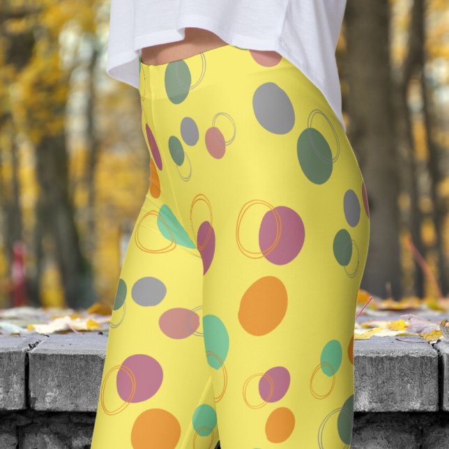 Bubbly Yellow Bubbles Muster Leggings (Bubbly Bubbles on Corn Leggings)