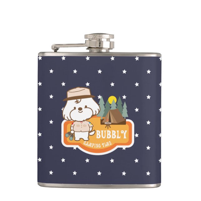 Bubbly's Camping Time Flachmann (Vorderseite)