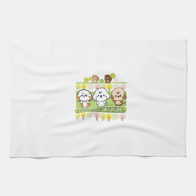 Bubbly's Freund Daisy und Caramel Handtuch (Horizontal)