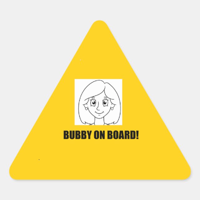 Bubby an Bord! Dreieckiger Aufkleber (Vorderseite)