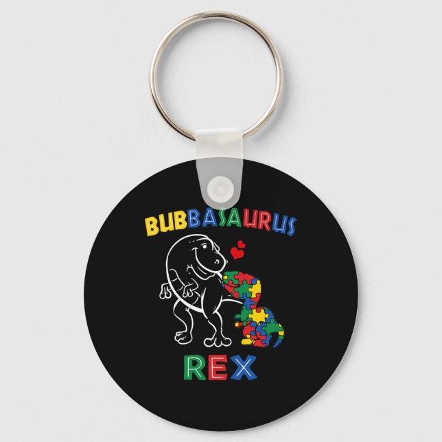 Bubbysaurus Autism Awareness Bruder Dinosaur Sibl Schlüsselanhänger (Vorderseite)