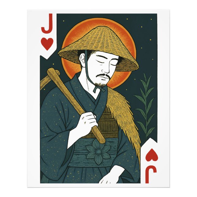 Bube der Herzen – Japanischer Bauer Fotodruck (Vorne)