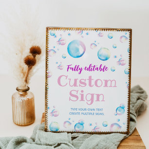 Buble Geburtstagsparty Table Sign Pop on Over Poster