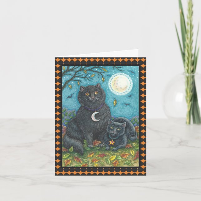 BUBO/PYEWACKET BLACK CAT HALLOWEE NOTE CARD Verse Karte (Vorderseite)