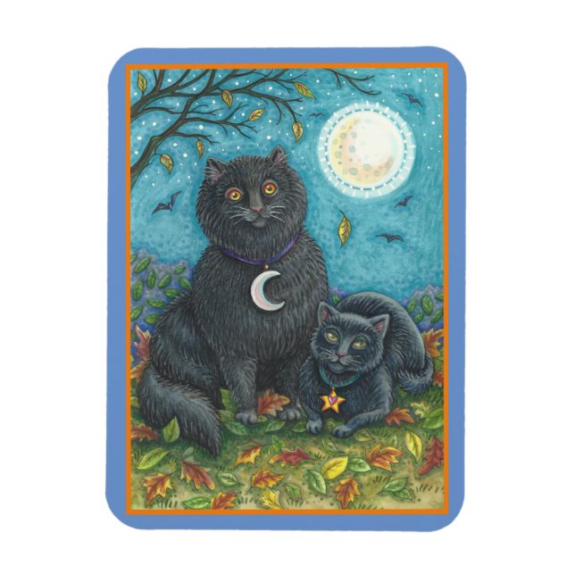 BUBO & PYEWACKET SCHWARZE KATZEN, HALLOWEEN FOLK A MAGNET (Vertikal)