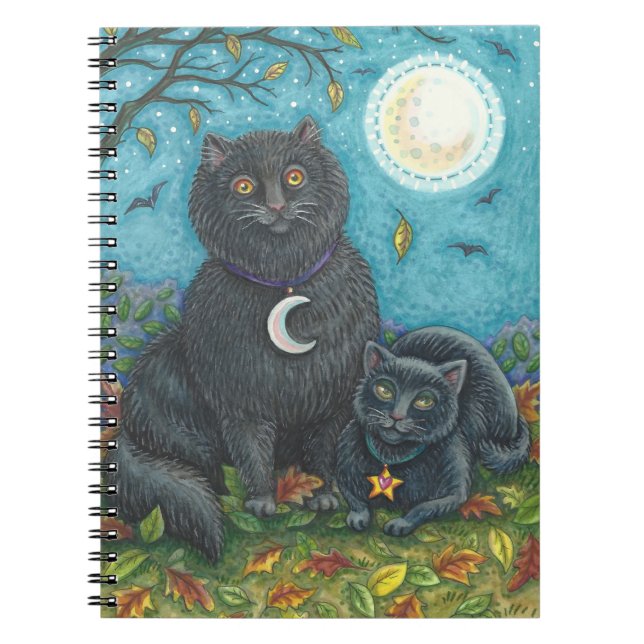 BUBO & PYEWACKET SCHWARZE KATZEN, HALLOWEEN FOLK A NOTIZBLOCK (Vorderseite)