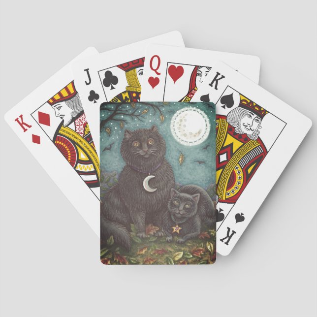 BUBO & PYEWACKET SCHWARZE KATZEN, HALLOWEEN FOLK A SPIELKARTEN (Rückseite)