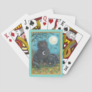 BUBO & PYEWACKET SCHWARZE KATZEN, HALLOWEEN VOLKSK SPIELKARTEN