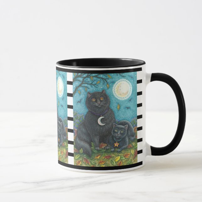 BUBO UND PYEWACKET, SCHWARZE KATZE HALLOWEEN COMBO TASSE (Rechts)