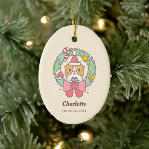 Bubu die Guinea Schwein, Weihnachtsgeschenk Keramik Ornament