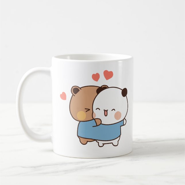 Bubu und Dudu Milk und Mocha Bears Kawaii Paar Kaffeetasse (Links)
