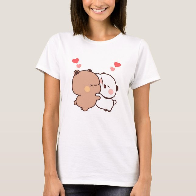 Bubu und Dudu, Panda und Brownie Bear Couple T-Shirt (Vorderseite)
