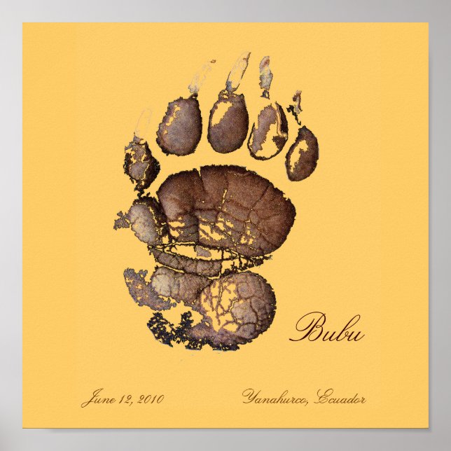 Bubus Pawprint braun Poster (Vorne)