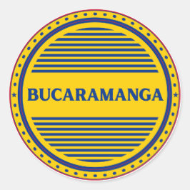 Bucaramanga City Pride Emblem – Colombian Identity Runder Aufkleber