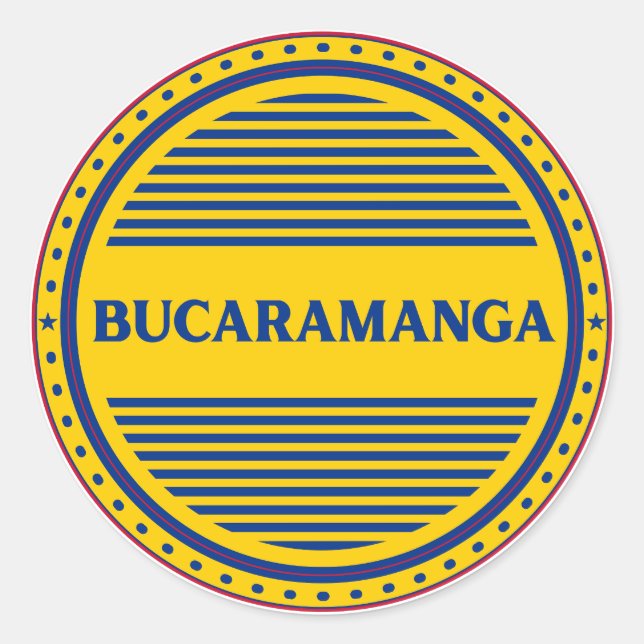 Bucaramanga City Pride Emblem – Colombian Identity Runder Aufkleber (Vorderseite)