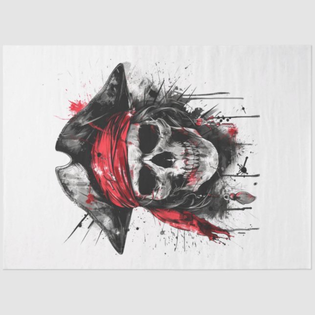 Buccaneer Pirate Red Bandana Decoupage Seidenpapier (Vorderseite)