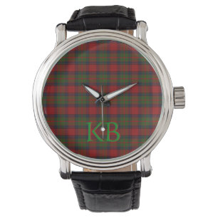 Buccleuch Offizielles Tartan mit Monogramm/Initial Armbanduhr