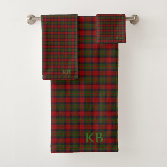 Buccleuch Offizielles Tartan mit Monogramm/Initial Badhandtuch Set (Insitu)