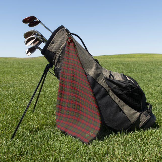 Buccleuch Offizielles Tartan mit Monogramm/Initial Golfhandtuch (Gras)