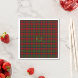 Buccleuch Offizielles Tartan mit Monogramm/Initial Serviette