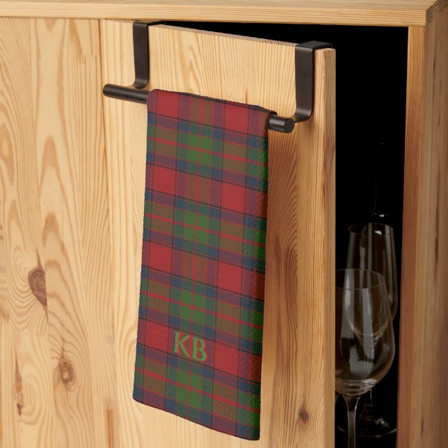 Buccleuch Offizielles Tartan mit Monogramm/Name Geschirrtuch (Drittel gefaltet)